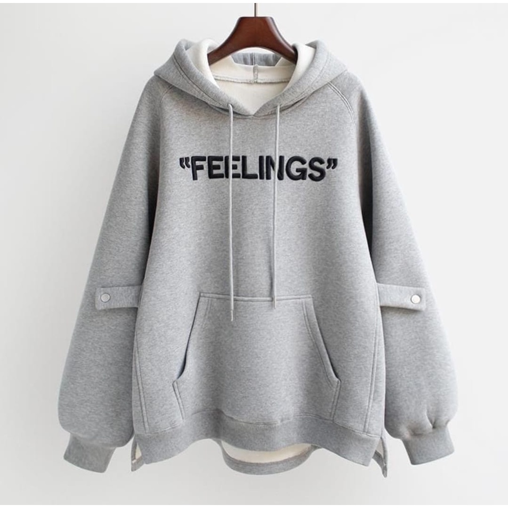 FEELINGS HOODIE SWEATER OVERSIZE - HOODIE WANITA - SWEATER WANITA KASUAL-2