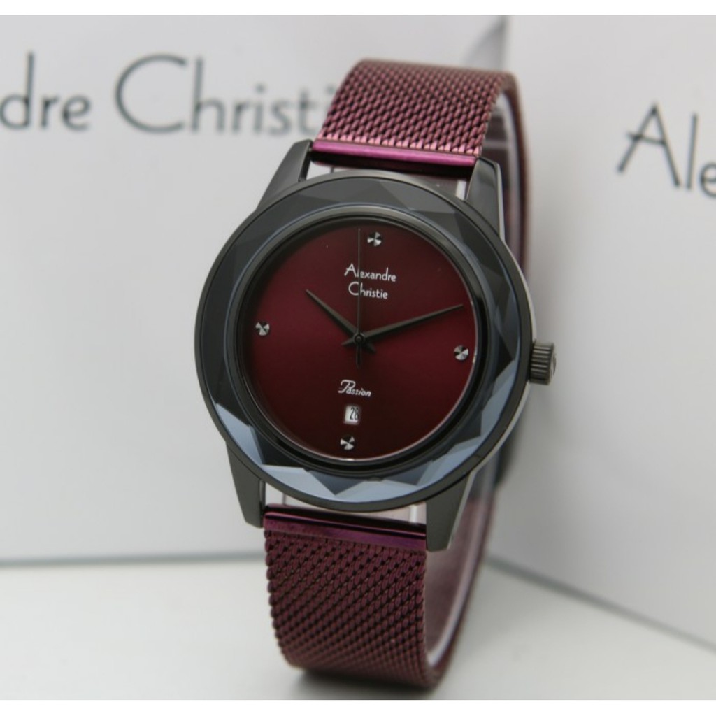 Alexandre Christie AC2908 Original Jam Tangan Wanita Stainless Ungu