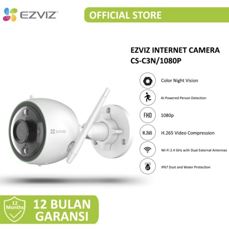 Camera ezviz C3N 1080P outdoor smart wifi camera full color