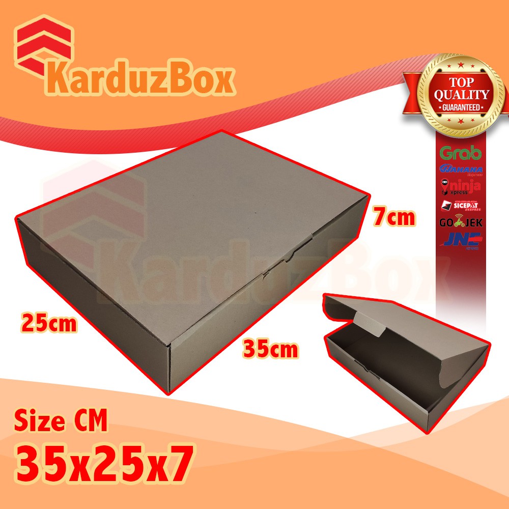 

35x25x7 kotak Kardus Packing Box Pizza, box hampers, box kado, kardus diecut polos