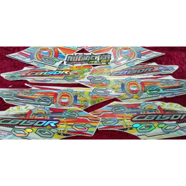 Striping UV transparan hologram CB150R facelift/old