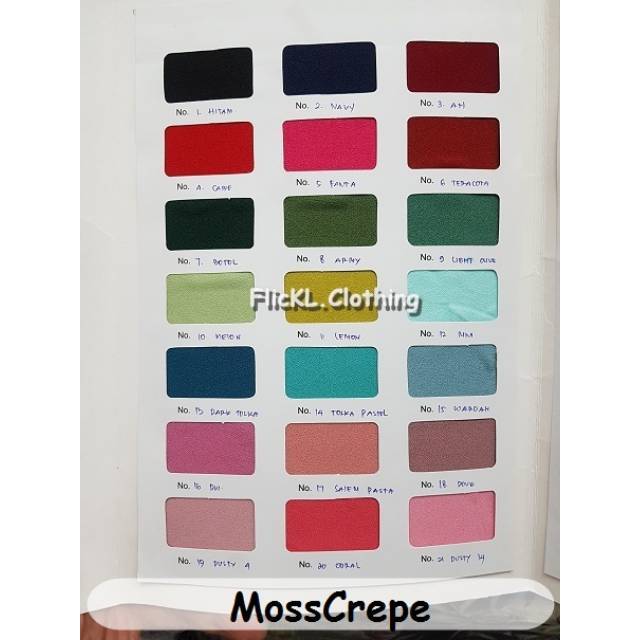 Bahan Kain  MossCrepe MosCrepe Gamis Muslim Blouse Rollan