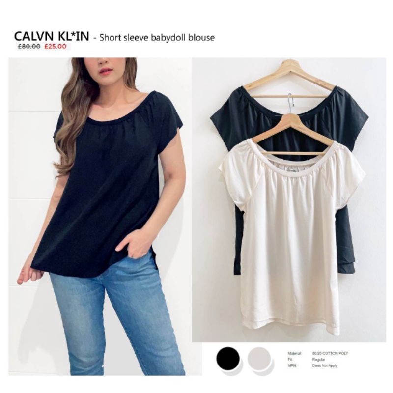 Ck short sleeve babydoll blouse