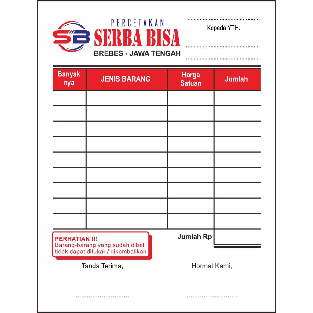 Nota 1 4 F4 Bahan Ncr 1 2 3 Ply Free Desain Suka Suka Shopee Indonesia
