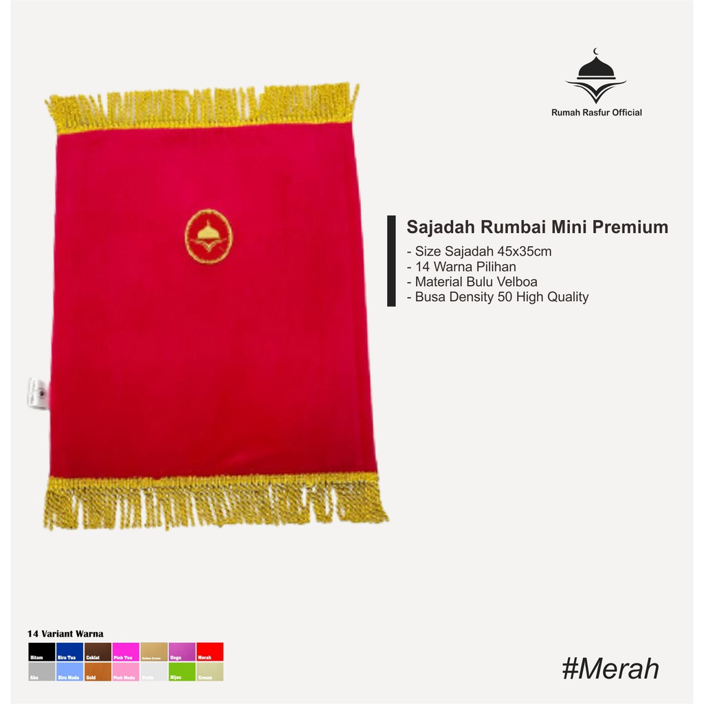 SAJADAH MUKA SIZE S /SAJADAH ANAK BULU RUMBAI BONUS TASBIH-7