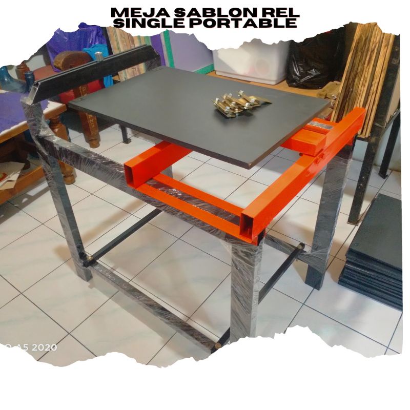 Meja Sablon Rel Portable