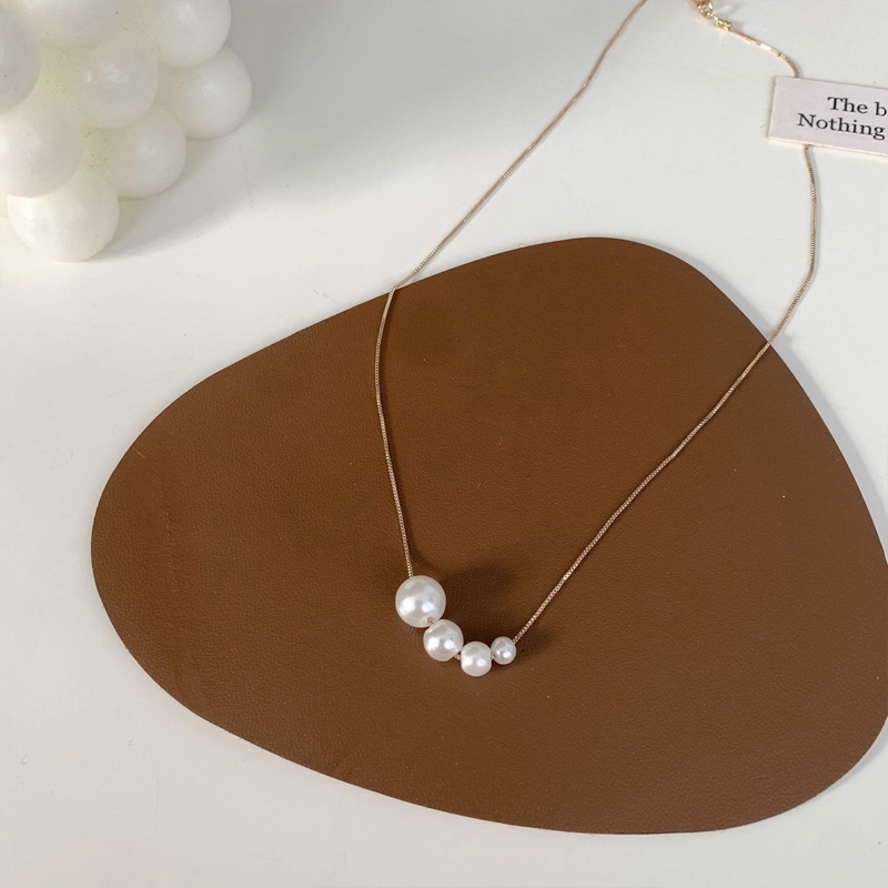 Fancyqube Kalung Choker Rantai Klavikula Hias Liontin Mutiara Untuk Wanita