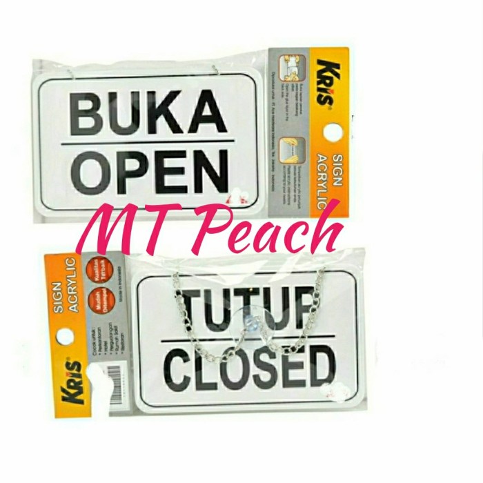 

KRIS STIKER ANODIZED AKRILIK OPEN CLOSE BUKA TUTUP SIGN LABEL ANODIZED MA17