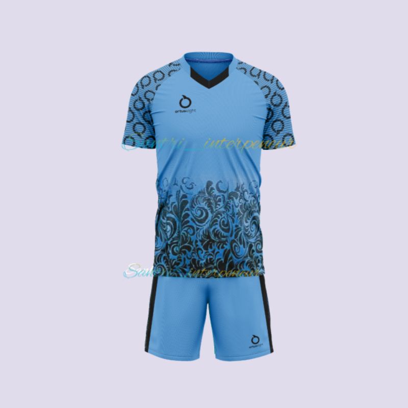 Setelan baju sepak bola jersey futsal ortuseight motif batik warna turkish