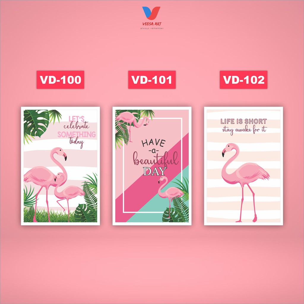 Pajangan hiasan dinding kamar rumah dekorasi poster tropical flamingo ruangan tidur cewek wall decor