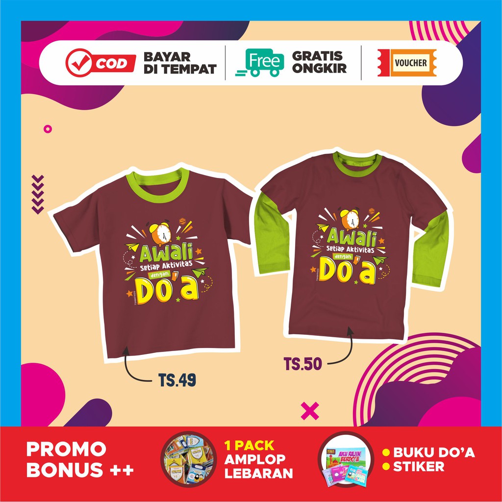Baju Anak Muslim Perempuan dan Laki-laki Tsabat Kids | Kaos Anak Muslim Murah