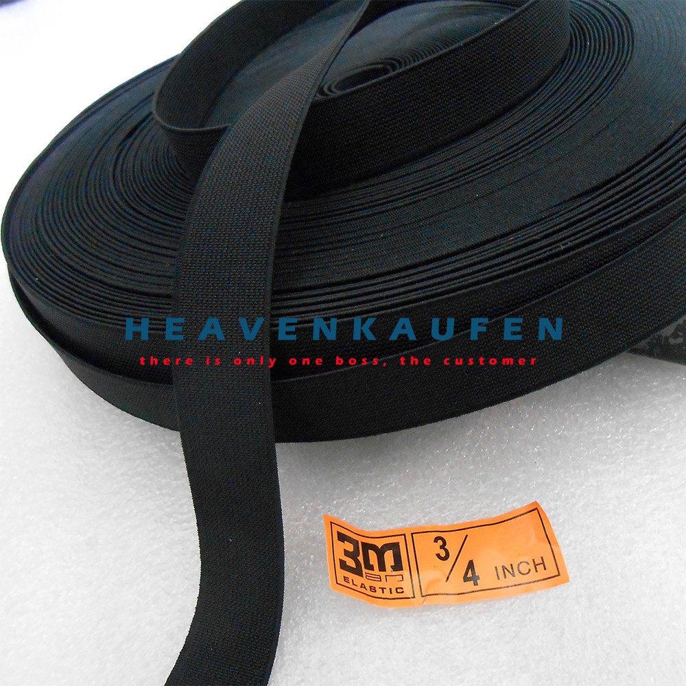 GROSIR Lebar 2 cm karet meteran halus melar Elastis Elastic 3/4 inch merk 3M jahit baju celana putih