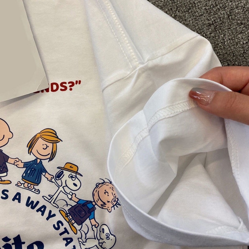 Import original kaos atasan wanita / Premium Bergaya Kerah Bulat T-shirt Tee / Oversize Baju Warna Putih Atasan Wanita（Realpict）