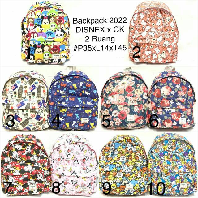 Tas Backpack Disney X CathKidston 2022. 2Ruang. 35x14x45. 110ribu
