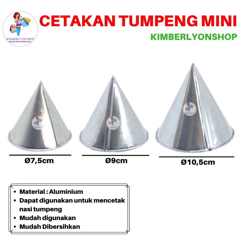 Cetakan Tumpeng Mini Bahan Alumunium Loyang Tumpeng