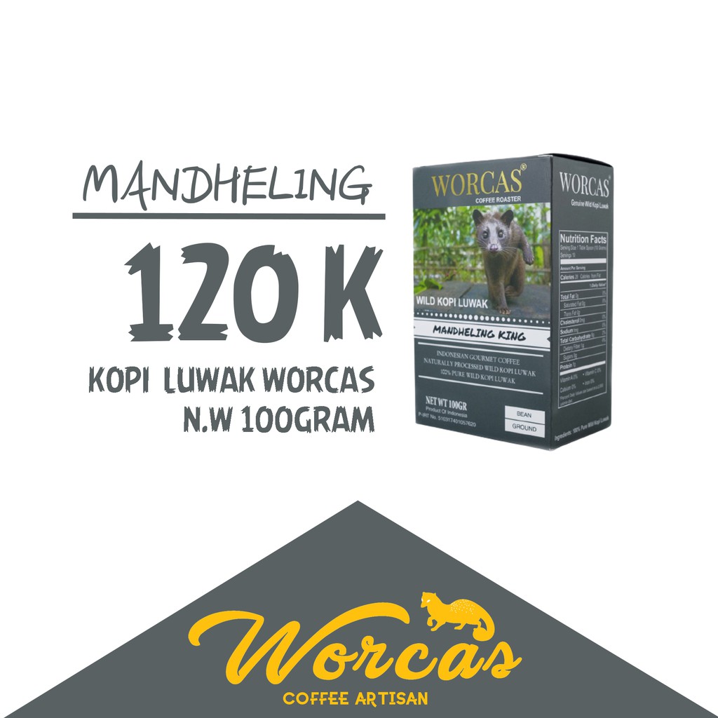 

Kopi Luwak WORCAS " MANDHELING " 100gr - Small Box