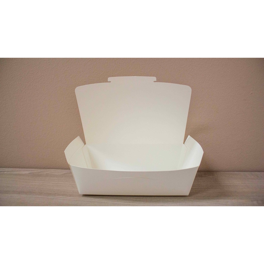 Kardus Makanan Putih Polos Paper Lunch Box Putih Ukuran L