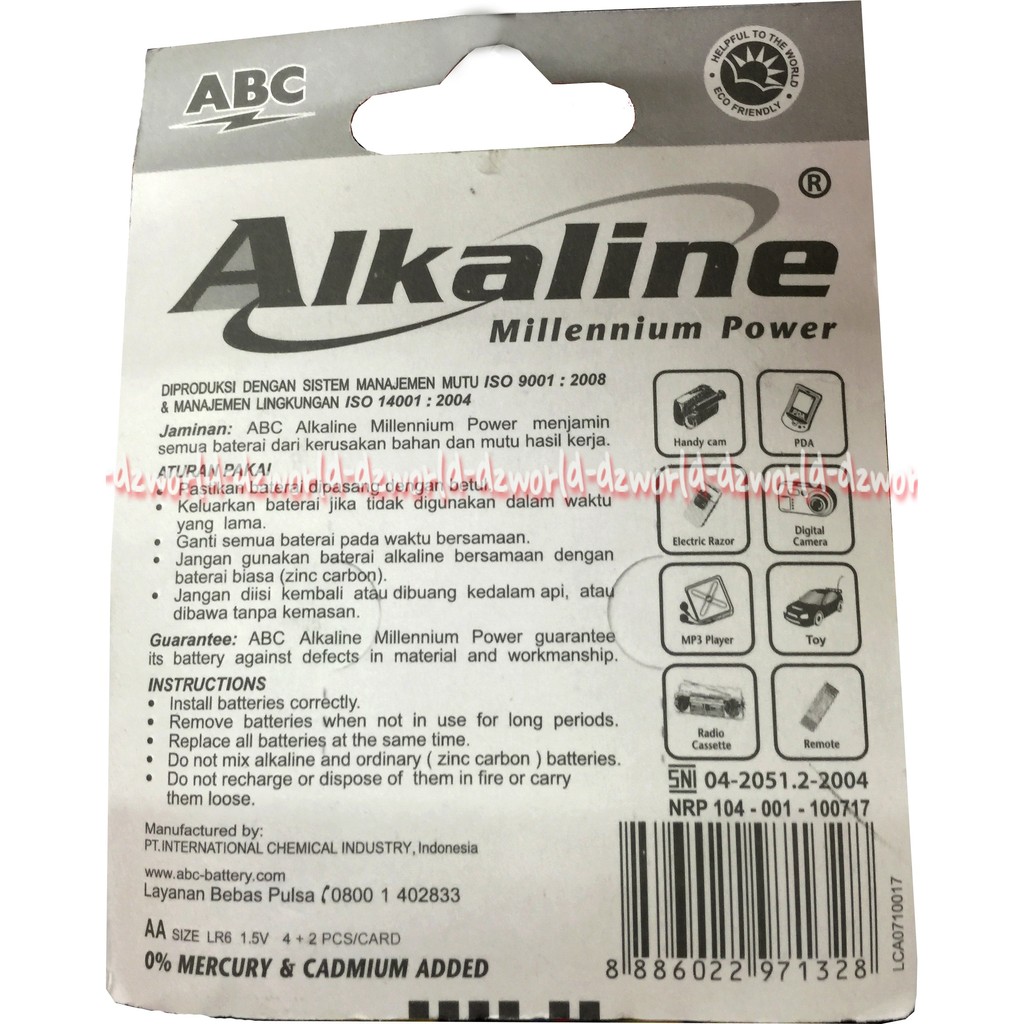 Baterai alkaline isi 2 AA A2 Batrai Jam