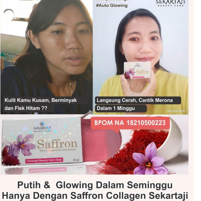 PROMO Sabun Saffron Sekartaji Pemutih Wajah dan Penghilang Flek Hitam Dahsyat / Sabun Safron Collage