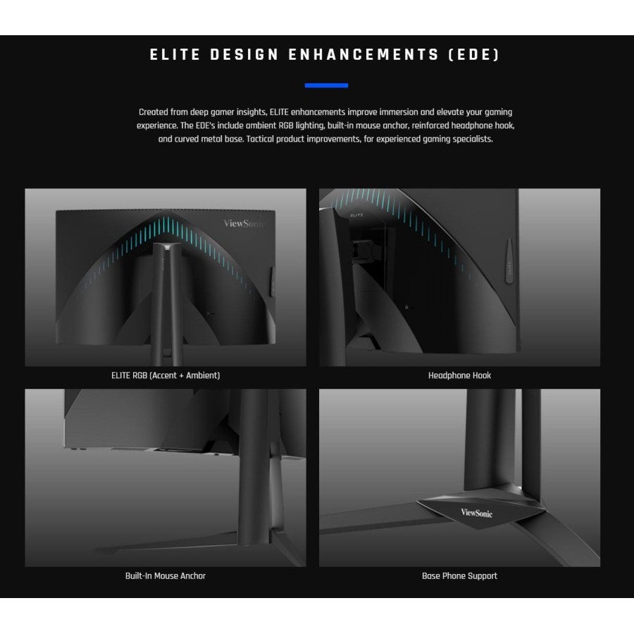 Monitor Gaming 27&quot; ViewSonic Elite XG270QC 165Hz 1ms Curved 2K QHD garansi resmi 3 tahun