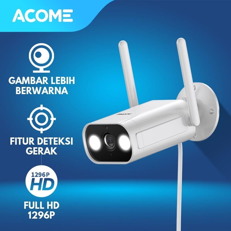 ACOME Camera CCTV WIFI Outdoor Full HD 1296P Kamera Luar Ruangan APC31 3Mp Aurdio 2 Arah