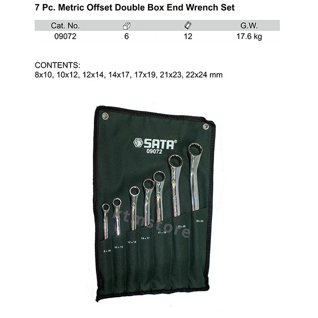 KUNCI RING SET 7 Pcs METRIC Double Box End Wrench 09072 SATA TOOLS