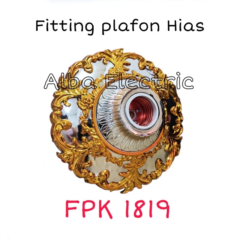 Fitting Plafon Hias FPK 1819 Merk TRM Fitting Lampu Hias Bunga Kecil Emas Silver SNI