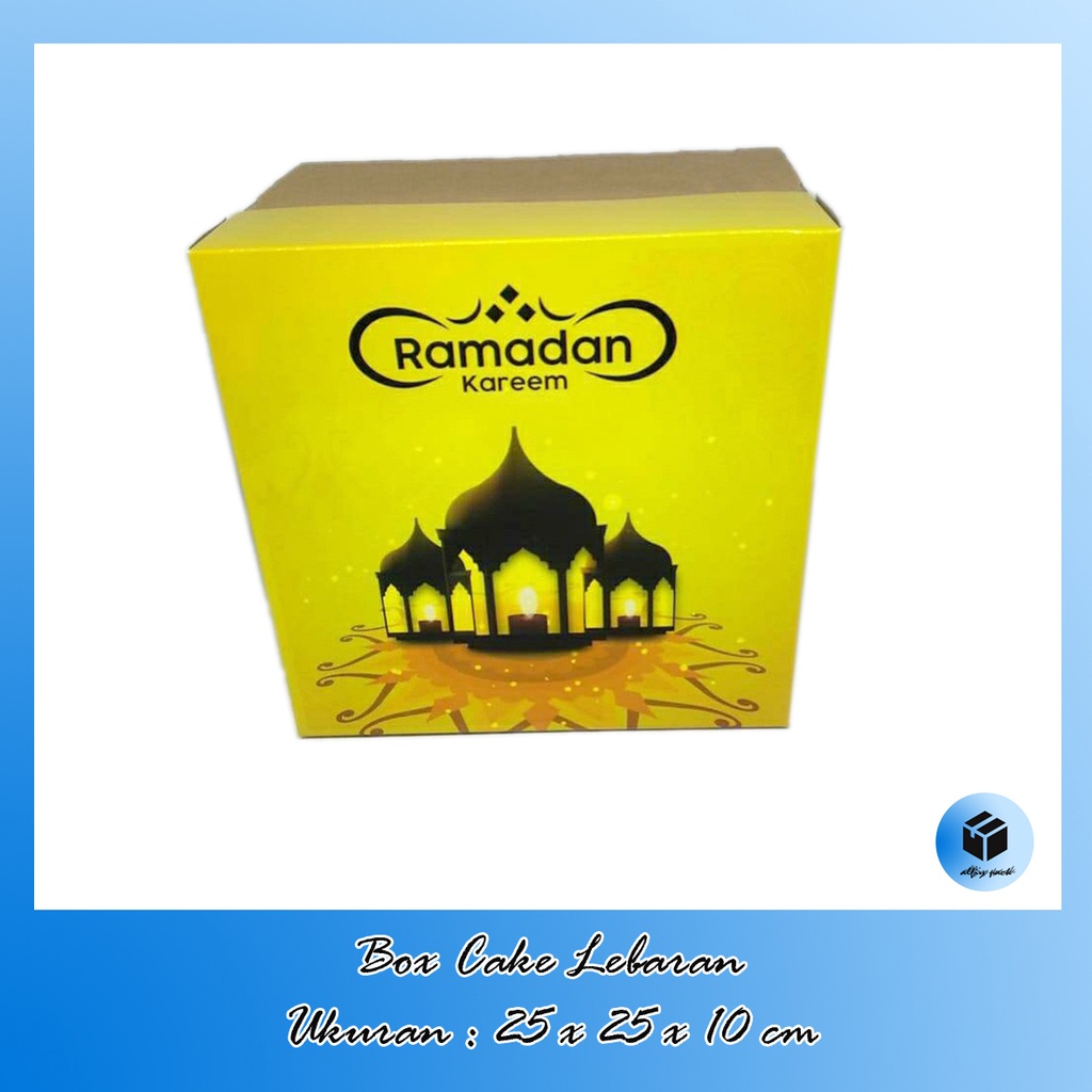 

( 5PCS ) BOX CAKE UKURAN 25x25X10 CM TEMA HARI RAYA IDUL FITRI DUS PACKAGING KEMASAN KUE LEBARAN YELLOW