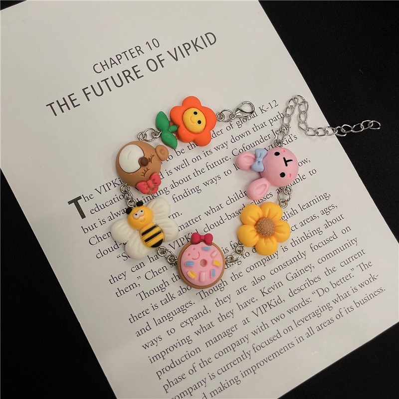 Cute Cartoon Bracelet Flower Bear Bee Bunny Stitching Bracelet