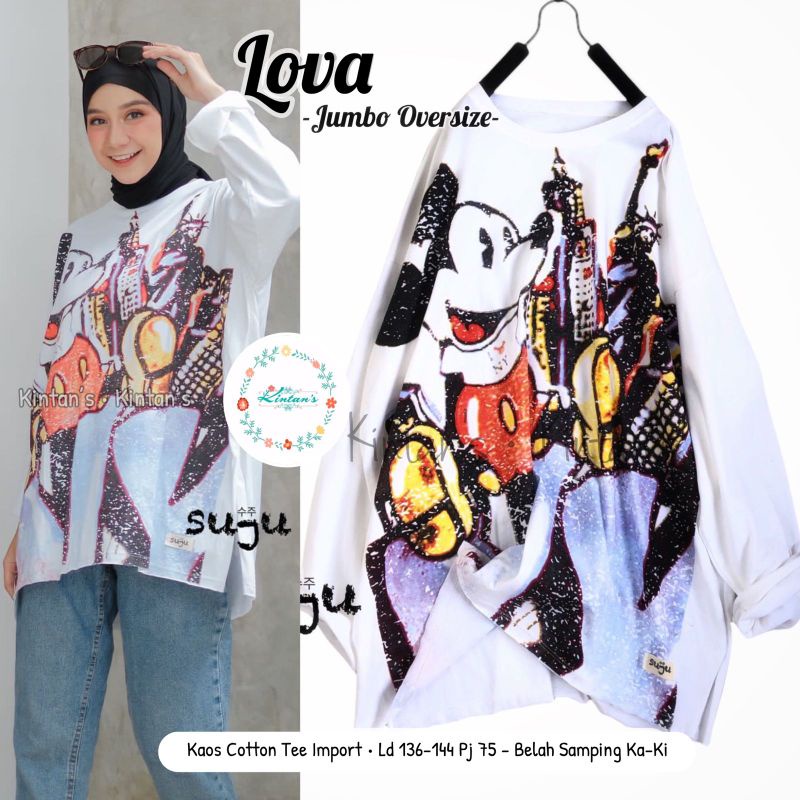 LOVA JUMBO OVERSIZE BY KINTANS (JUMBO BLOUSE WANITA) Blouse muslimah katun halus rekomended