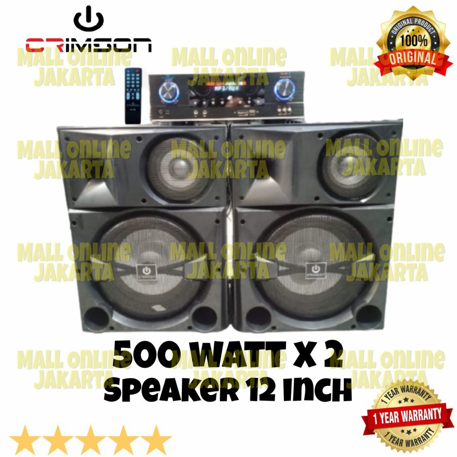 Paket Speaker karaoke set 12 inch crimson Crx 12 3