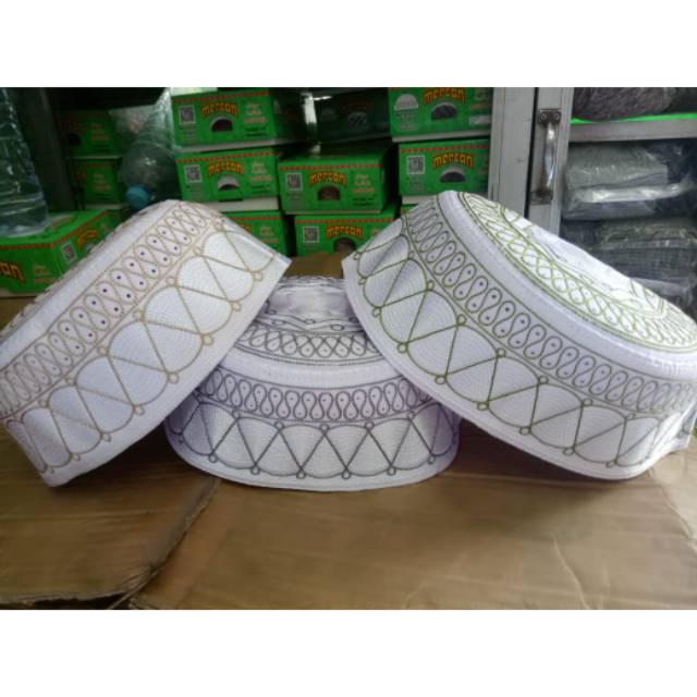 Grosir 10 pcs - Peci Kopiah Madina Cina Bordir RH04| Basmalah Muslim Store