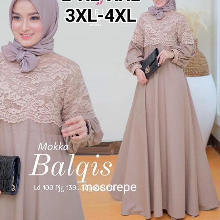 ✦ Promo Ramadhan ✦ Baju Gamis brukat Jumbo Pesta Ukuran L XL XXL XXXL 4XL Ld 140 gamis asdf jumbo mi