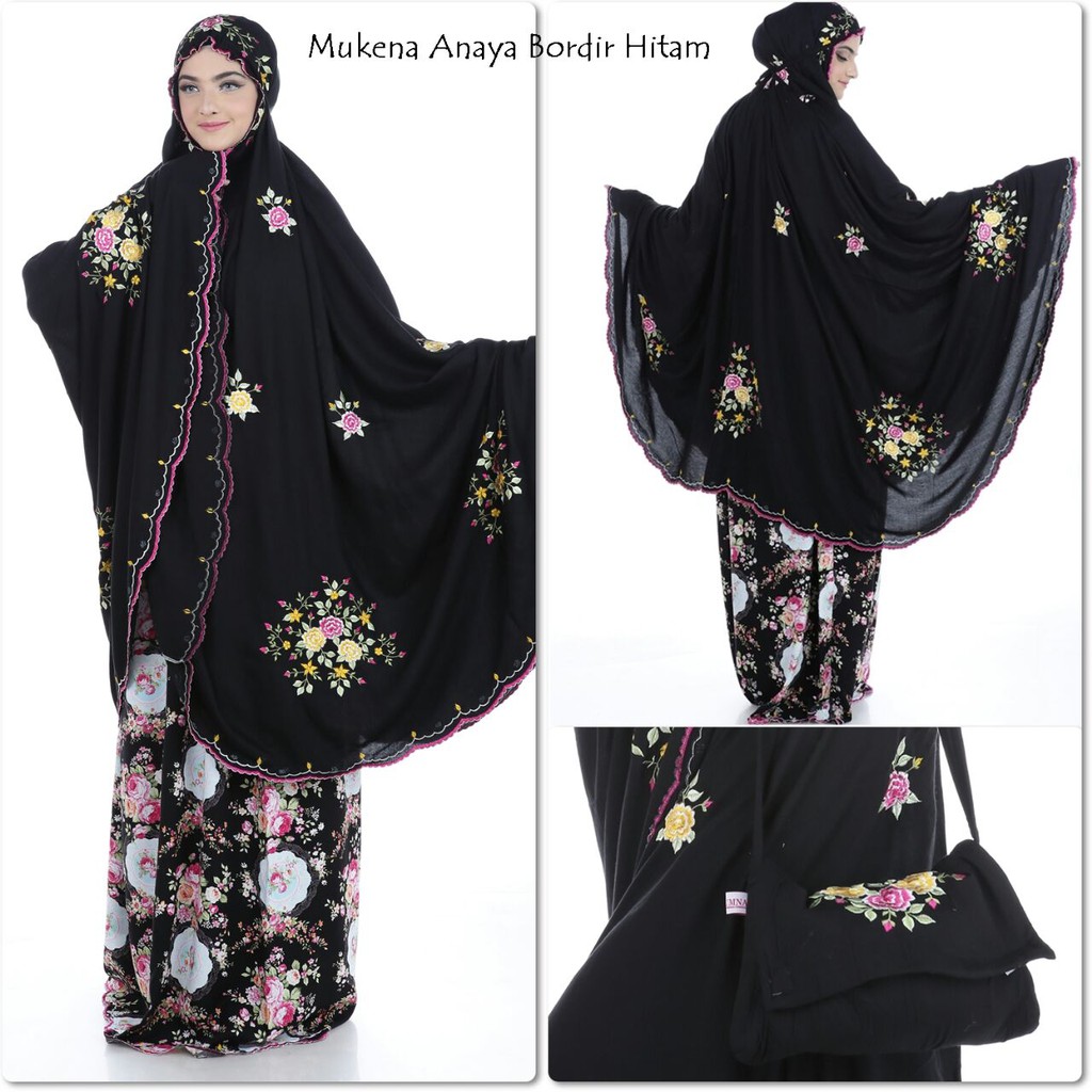 Mukena Hitam Bordir