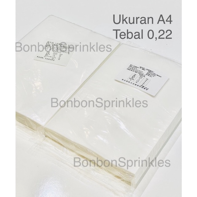 

Wafer paper edible (bisa dimakan) 0,22 per 10lembar/ Hiasan cake topper kue/kertas bisa dimakan