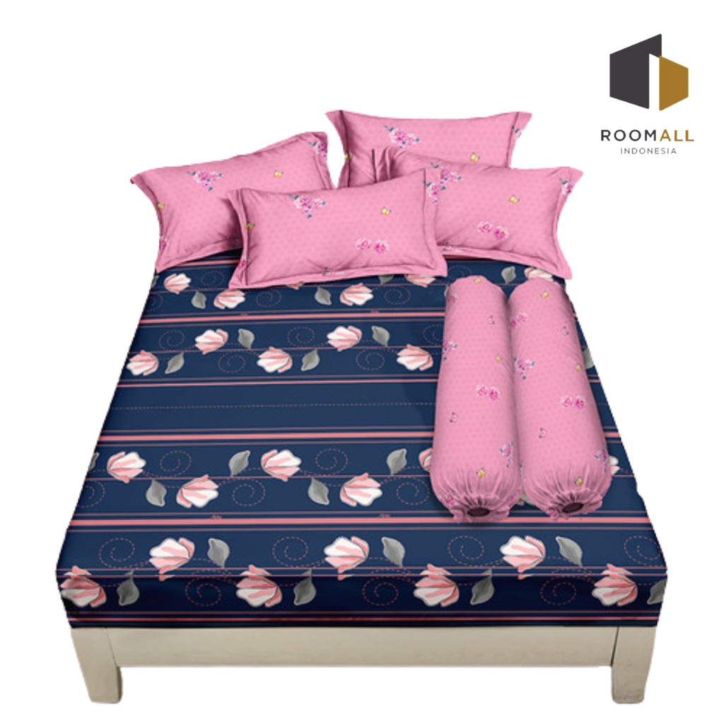 Sprei Aloha Laura Ukuran 160x200 Queen Tinggi 20 Fitted Seprai Flat Seprai
