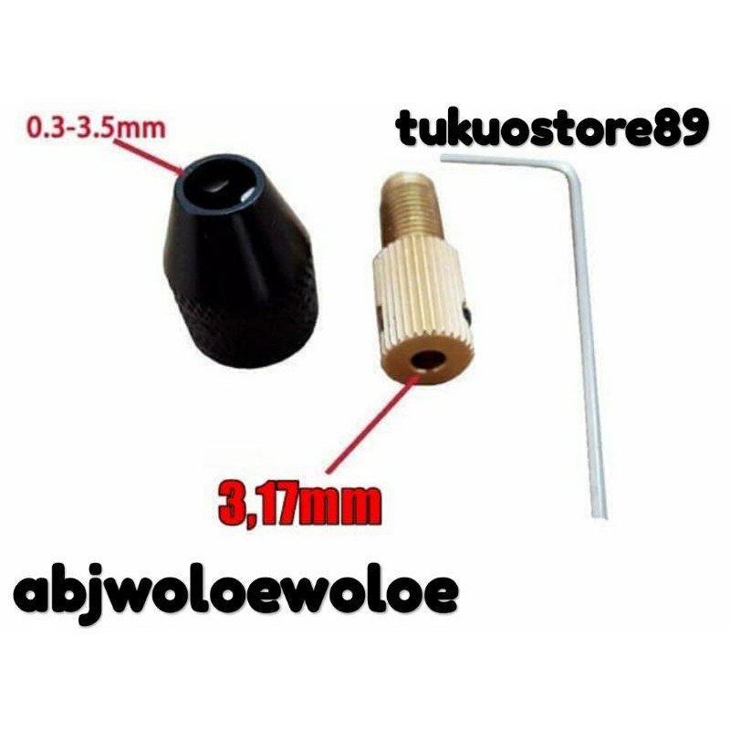 kepala keyless dinamo mini / chuck dinamo mini drill tanpa collet / chuck / collet