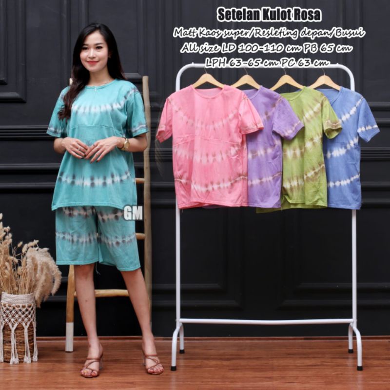 Setelan kulot bahan kaos adem nyaman di pakai