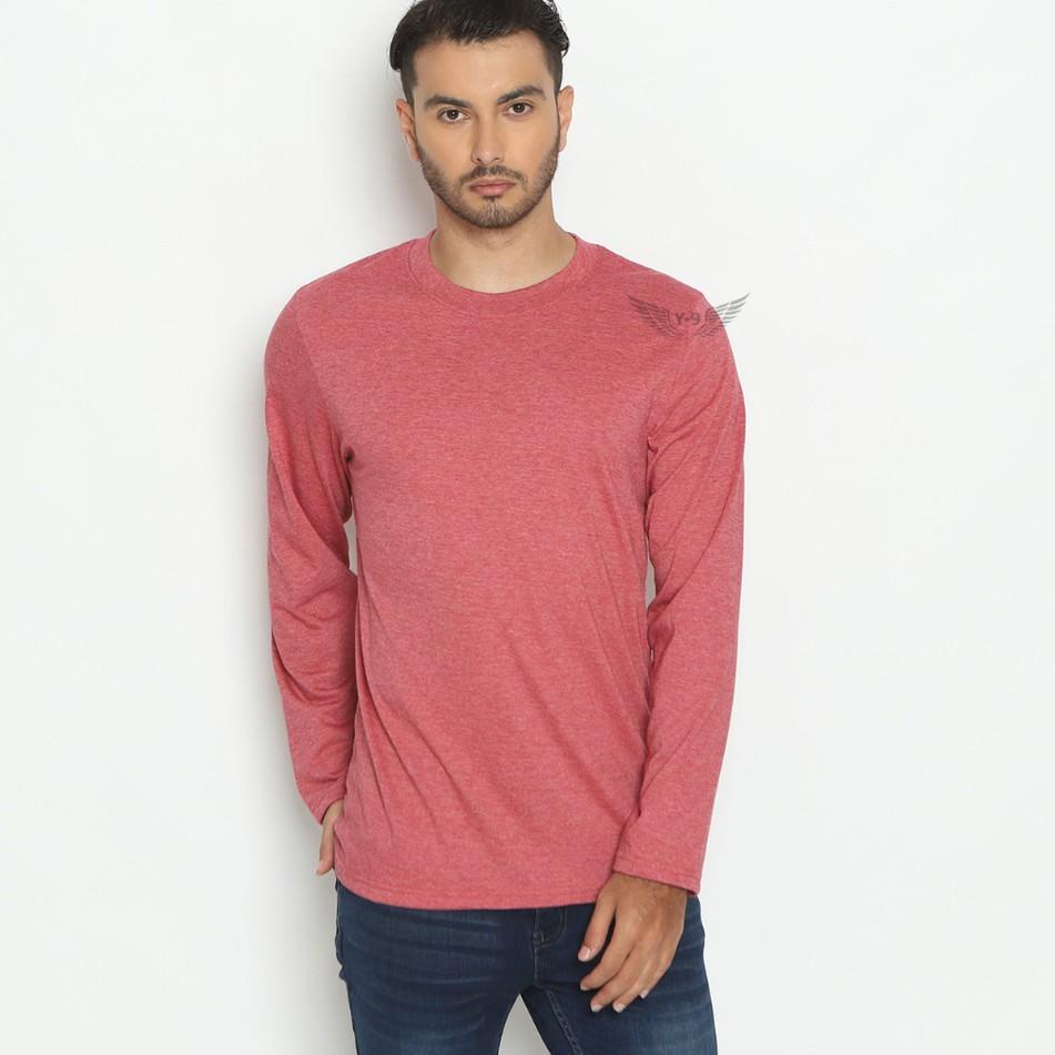 ❅ Kaos Polos Lengan Panjang Pria Dan Wanita Twotone / Tuton Misty Katun 30s ➤