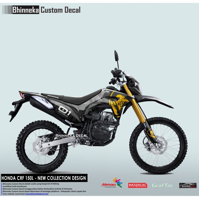 DECAL/STICKER HONDA CRF 150L DESIGN SUPERMOTO GREY