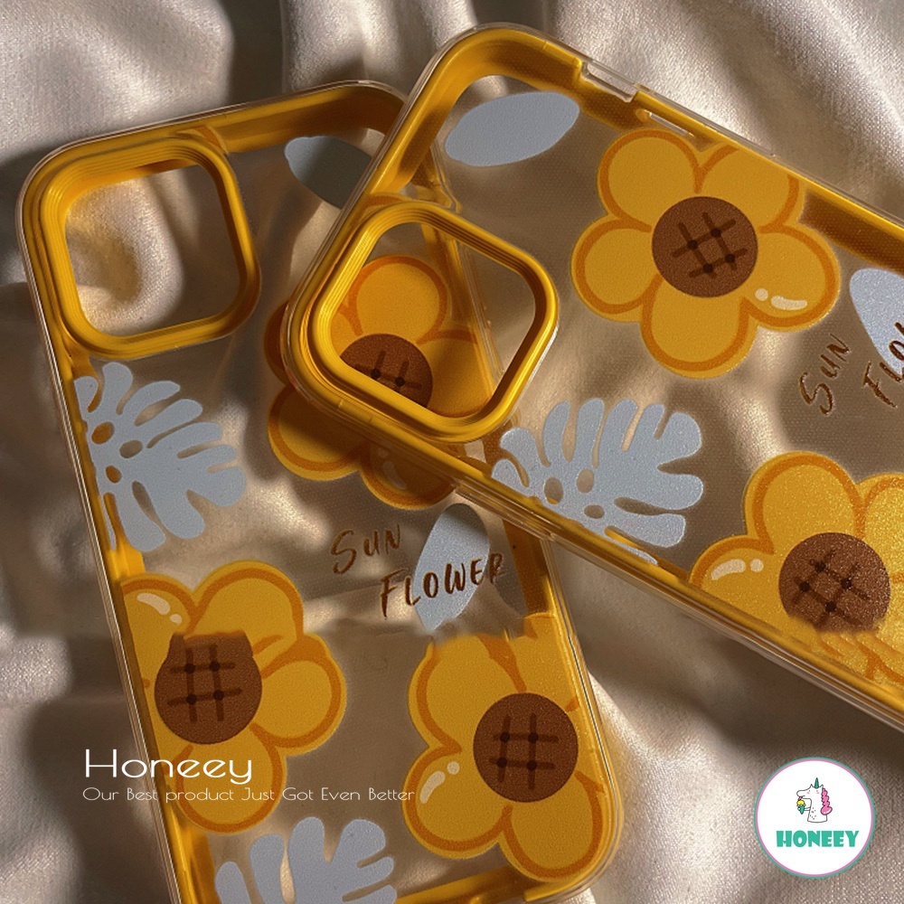 3 In 1 Sunflower Daisy Phone Case compatible for IPhone 14 13 12 11 Pro Max XR 8 7 Plus Military Grade Shockproof Frame Anti-knock Soft TPU Back Cover