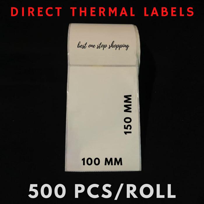

Termal | Kertas Sticker Direct Thermal Label Barcode 100X150 Mm Isi 500Pcs/Roll