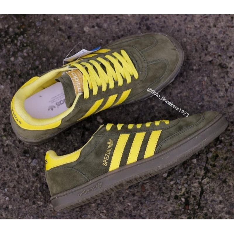 TOP SELER SEPATU PRIA SNEAKERS KASUAL ADIDAS SPEZIAL / SAMBA / MUNCHEN / HAMBURG HANDSBAL-Hijau Army
