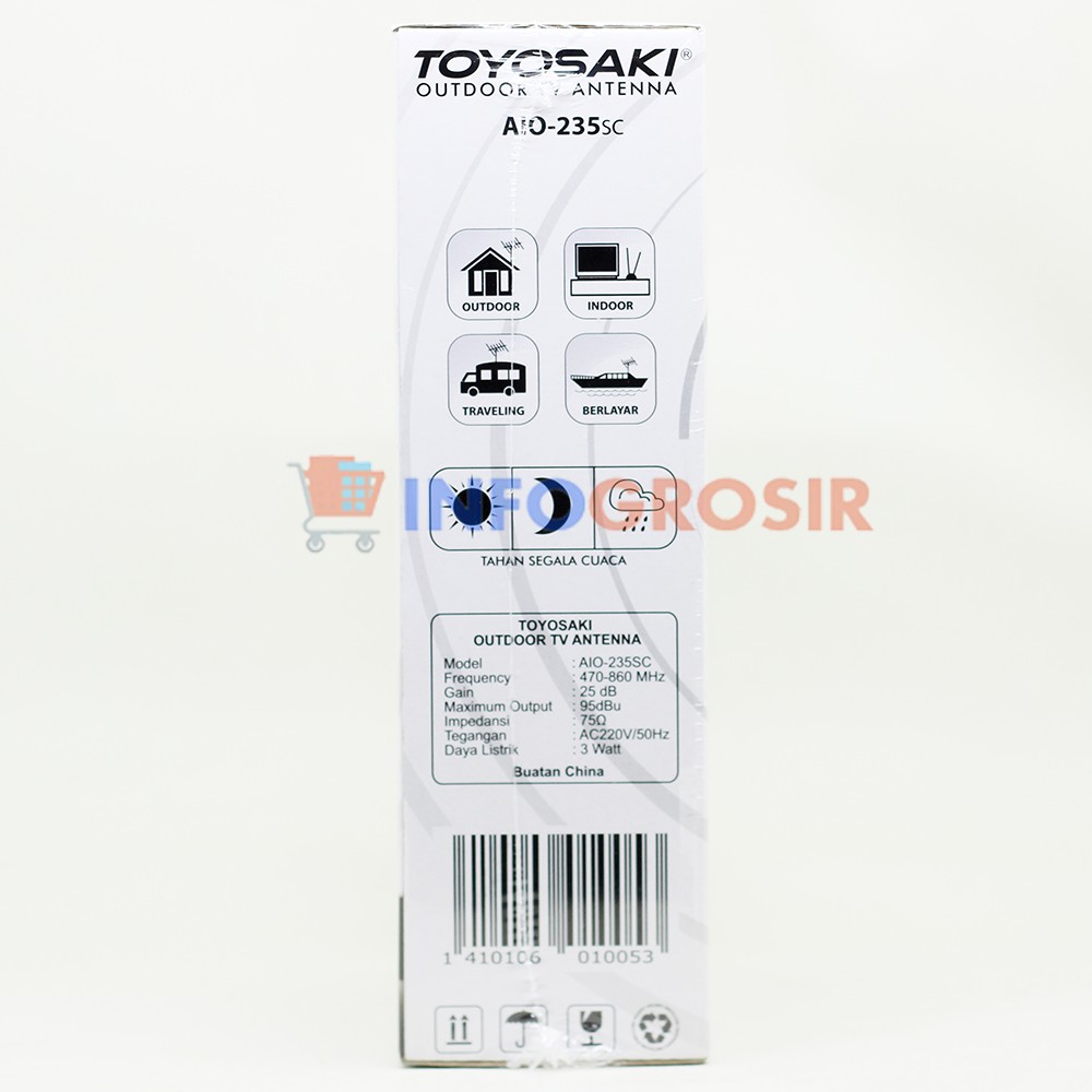 Antena TV Digital Toyosaki AIO 235 SC Original Free kabel 10m