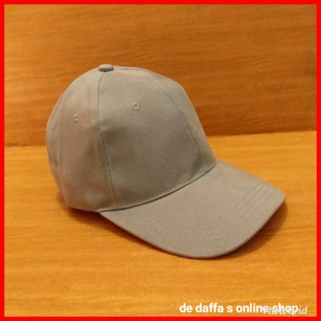 Topi baseball cap abu abu muda grey dewasa polos pria wanita casual sport - abu grey