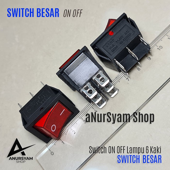 Jual Saklar ON OFF Lampu Besar / Switch ON OFF 6 Kaki / Switch 6 Kaki ...