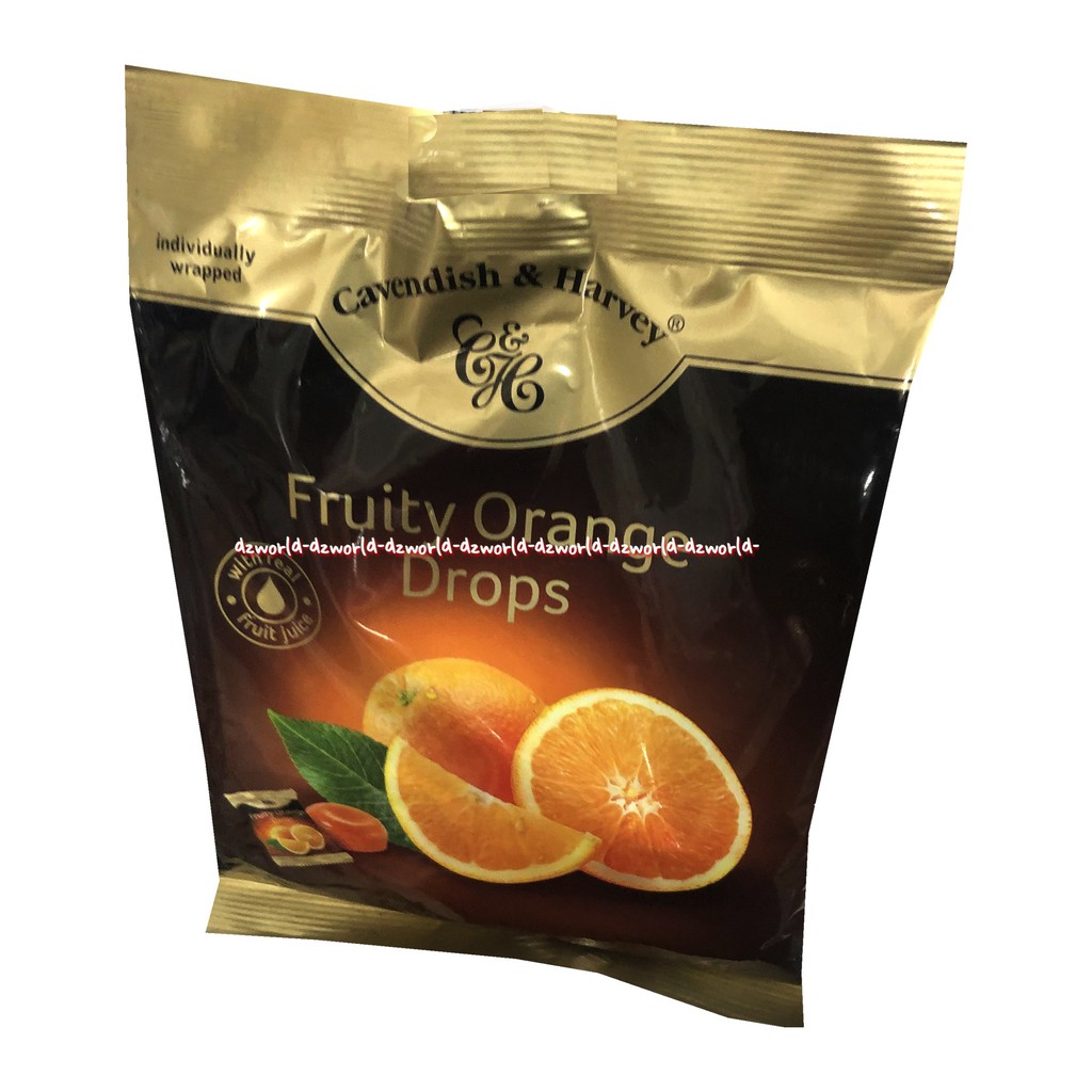 Fruity Orange Drops 100gr Cavendish and Harvey Permen Lunak Kenyal Rasa Jeruk