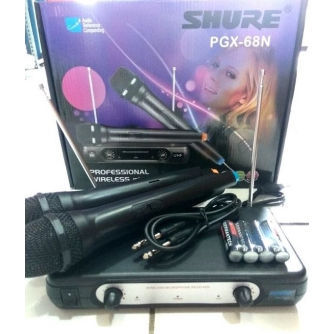 mic wireless shure pgx68 double mic handle shure pgx 68 mic shure pgx68 karaoke pidato mic wireless murah double mic tangan