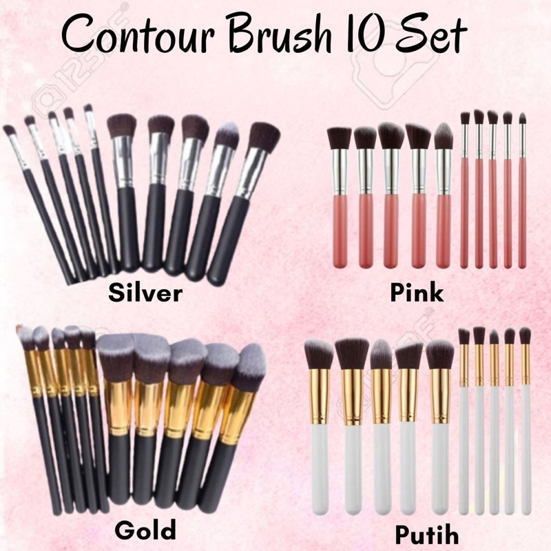 Set Kuas Make Up Kosmetik Wajah Mata 10 PCS 10pcs Cosmetic MakeUp Brushes Kabuki Brush