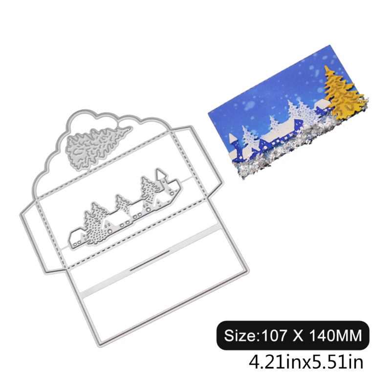 Gro Cetakan Stensil Cutting Dies Motif Pohon Natal Bahan Metal Untuk Scrapbook Craft DIY